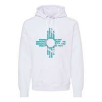 New Mexico T Zia Symbol Distressed Premium Hoodie