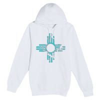 New Mexico T Zia Symbol Distressed Premium Pullover Hoodie