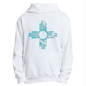 New Mexico T Zia Symbol Distressed Urban Pullover Hoodie