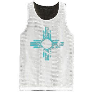 New Mexico T Zia Symbol Distressed Mesh Reversible Basketball Jersey Tank