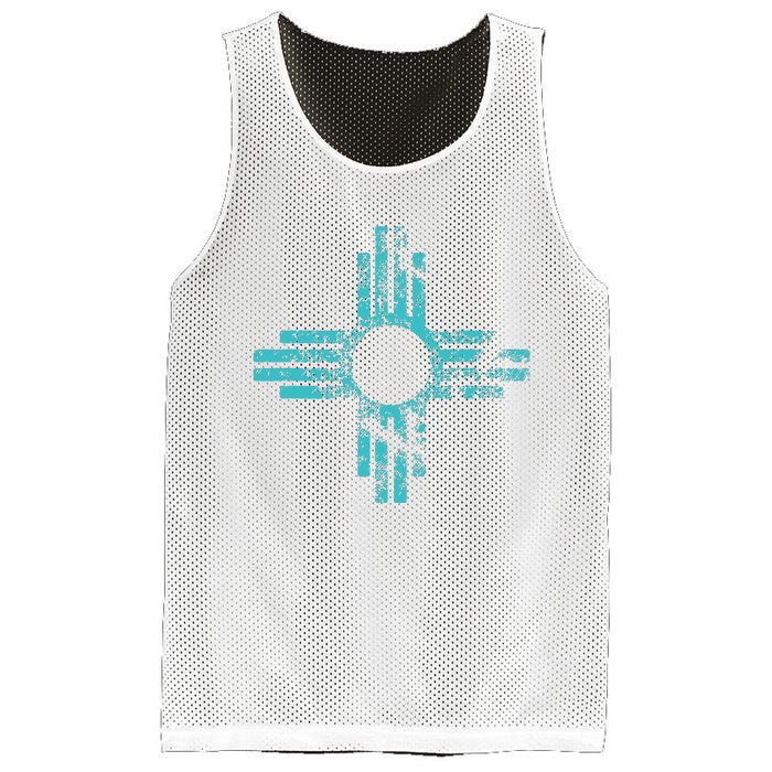 New Mexico T Zia Symbol Distressed Mesh Reversible Basketball Jersey Tank