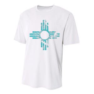 New Mexico T Zia Symbol Distressed Performance Sprint T-Shirt