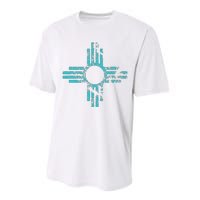 New Mexico T Zia Symbol Distressed Performance Sprint T-Shirt