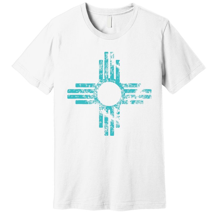 New Mexico T Zia Symbol Distressed Premium T-Shirt