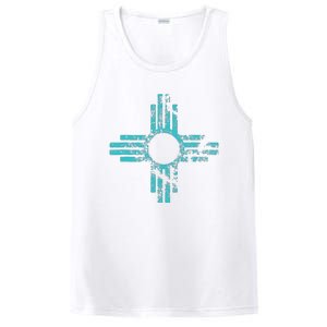 New Mexico T Zia Symbol Distressed PosiCharge Competitor Tank