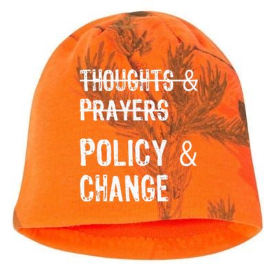 No More Thoughts & Prayers Time For Policy & Change Kati - Camo Knit Beanie