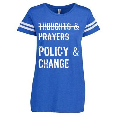 No More Thoughts & Prayers Time For Policy & Change Enza Ladies Jersey Football T-Shirt