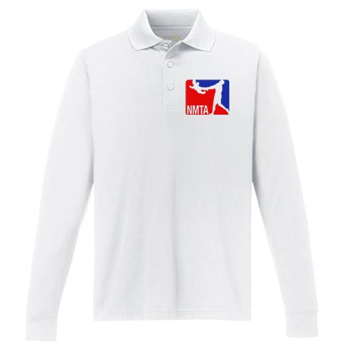 National Midget Tossing Association Funny Performance Long Sleeve Polo