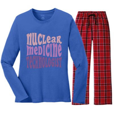 Nuc Med Tech Nuclear Medicine Technologist Gift Women's Long Sleeve Flannel Pajama Set 