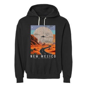 New Mexico The Land Of Enchantment Pride Ufo Garment-Dyed Fleece Hoodie