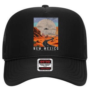 New Mexico The Land Of Enchantment Pride Ufo High Crown Mesh Back Trucker Hat