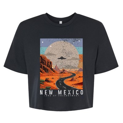 New Mexico The Land Of Enchantment Pride Ufo Bella+Canvas Jersey Crop Tee