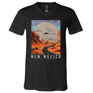 New Mexico The Land Of Enchantment Pride Ufo V-Neck T-Shirt