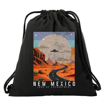 New Mexico The Land Of Enchantment Pride Ufo Drawstring Bag