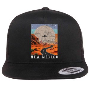 New Mexico The Land Of Enchantment Pride Ufo Flat Bill Trucker Hat