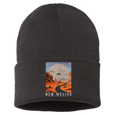 New Mexico The Land Of Enchantment Pride Ufo Sustainable Knit Beanie