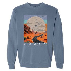 New Mexico The Land Of Enchantment Pride Ufo Garment-Dyed Sweatshirt