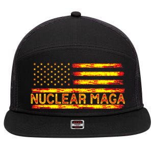 Nuclear Maga USA Flag 7 Panel Mesh Trucker Snapback Hat