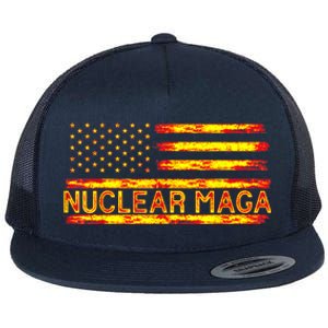 Nuclear Maga USA Flag Flat Bill Trucker Hat