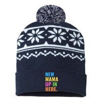 New Mama Up In Here Funny USA-Made Snowflake Beanie