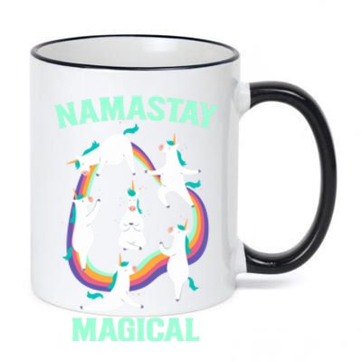 Namastay Magical Unicorn Funny Yoga Meditation Gift 11oz Black Color Changing Mug