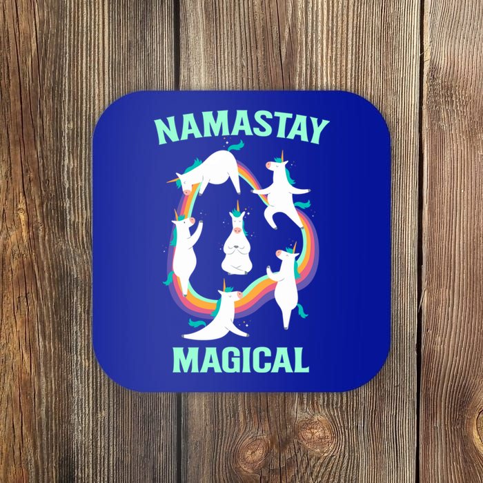 Namastay Magical Unicorn Funny Yoga Meditation Gift Coaster