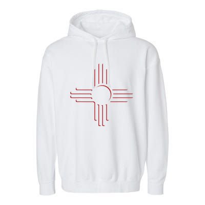 New Mexico Unique Red Zia Symbol Flag Gift Garment-Dyed Fleece Hoodie