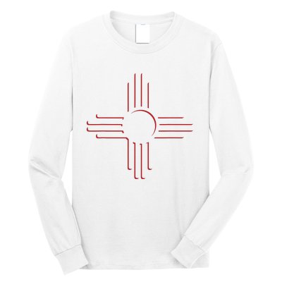 New Mexico Unique Red Zia Symbol Flag Gift Long Sleeve Shirt