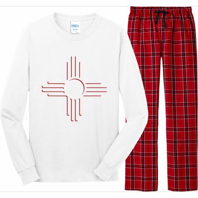 New Mexico Unique Red Zia Symbol Flag Gift Long Sleeve Pajama Set