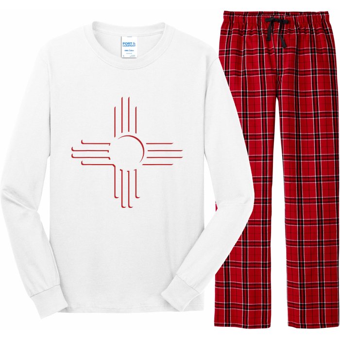 New Mexico Unique Red Zia Symbol Flag Gift Long Sleeve Pajama Set