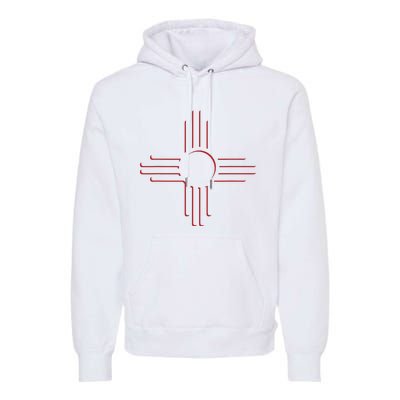 New Mexico Unique Red Zia Symbol Flag Gift Premium Hoodie