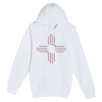 New Mexico Unique Red Zia Symbol Flag Gift Premium Pullover Hoodie