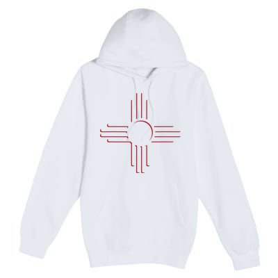 New Mexico Unique Red Zia Symbol Flag Gift Premium Pullover Hoodie