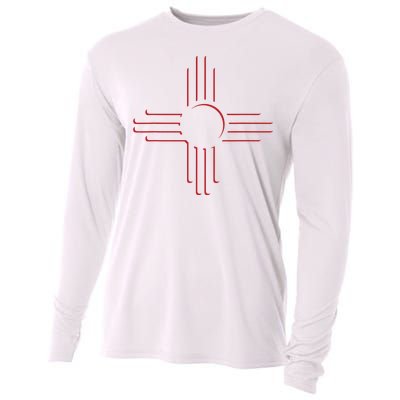 New Mexico Unique Red Zia Symbol Flag Gift Cooling Performance Long Sleeve Crew