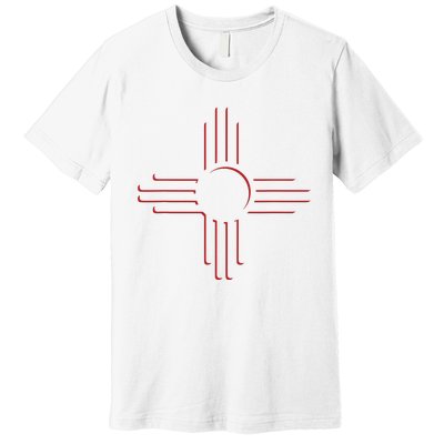 New Mexico Unique Red Zia Symbol Flag Gift Premium T-Shirt