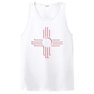 New Mexico Unique Red Zia Symbol Flag Gift PosiCharge Competitor Tank