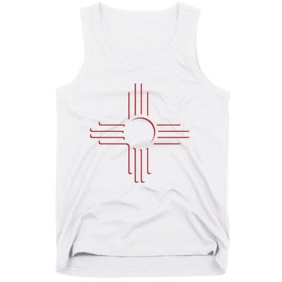 New Mexico Unique Red Zia Symbol Flag Gift Tank Top