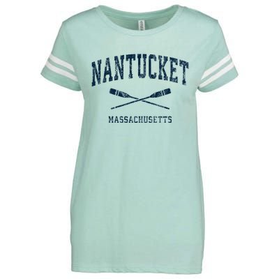 Nantucket Massachusetts Vintage Nautical Paddles Sports Oars Enza Ladies Jersey Football T-Shirt