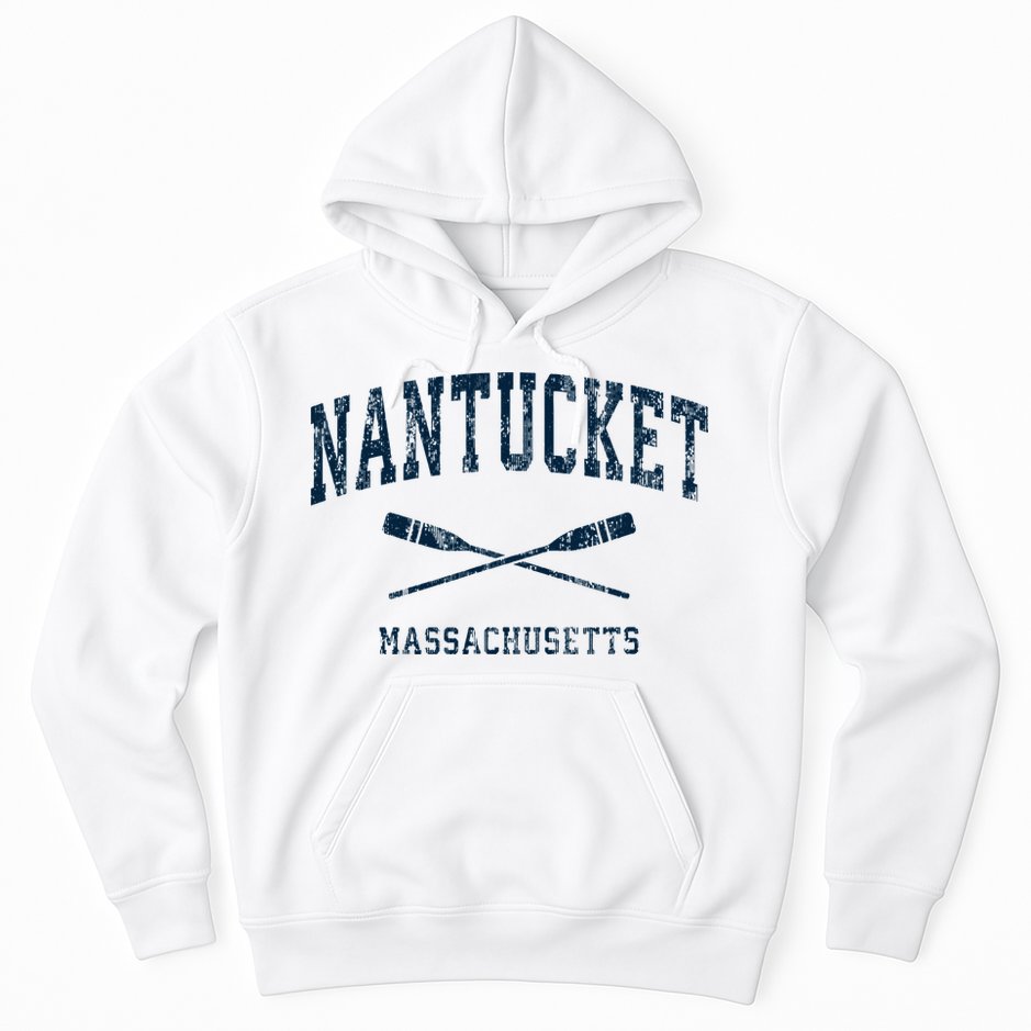 Nantucket Massachusetts Vintage Nautical Paddles Sports Oars Hoodie