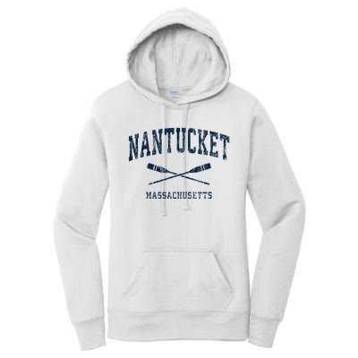 Nantucket Massachusetts Vintage Nautical Paddles Sports Oars Women's Pullover Hoodie