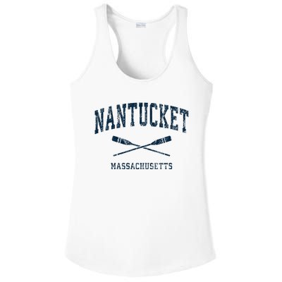 Nantucket Massachusetts Vintage Nautical Paddles Sports Oars Ladies PosiCharge Competitor Racerback Tank