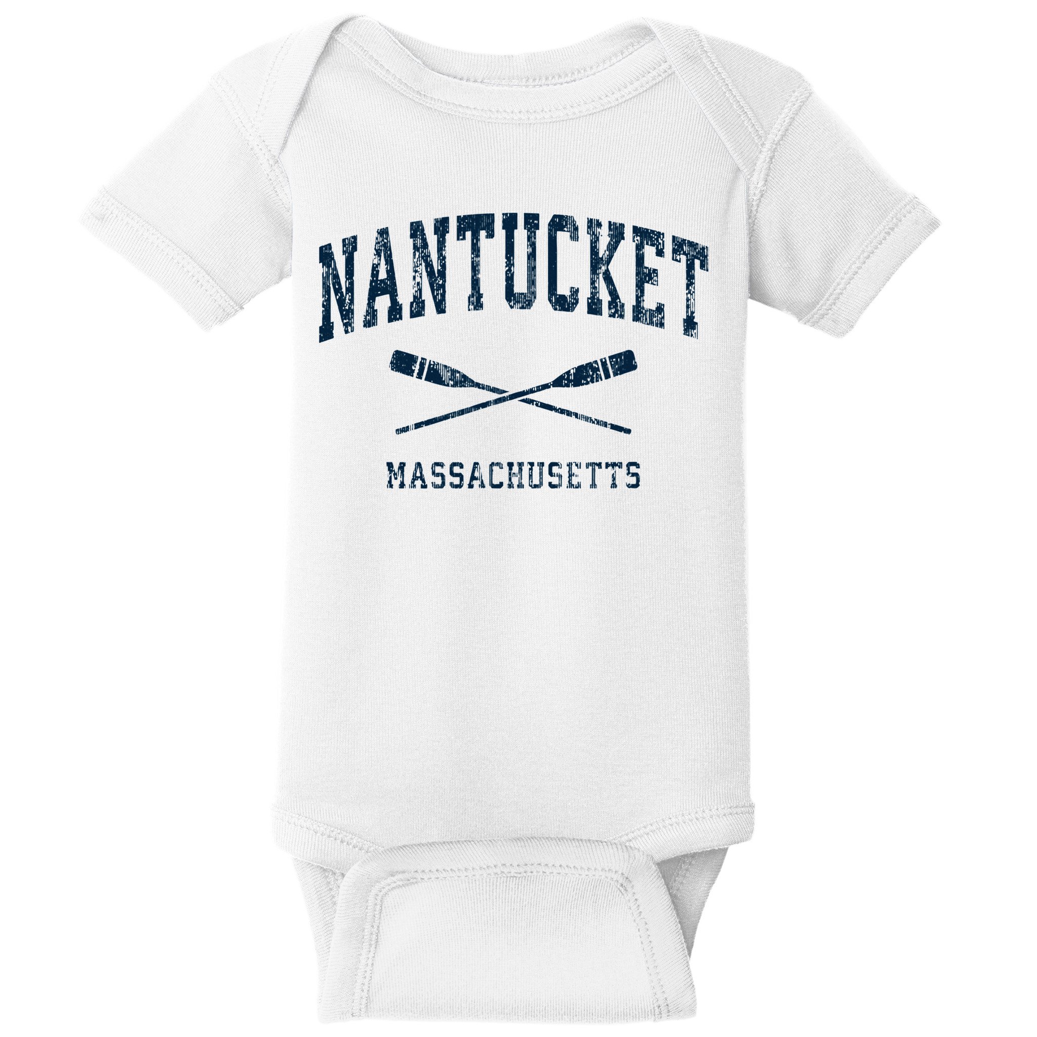 Nantucket Massachusetts Vintage Nautical Paddles Sports Oars Baby Bodysuit