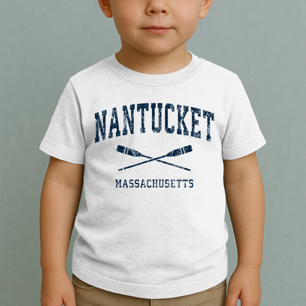 Nantucket Massachusetts Vintage Nautical Paddles Sports Oars Toddler T-Shirt