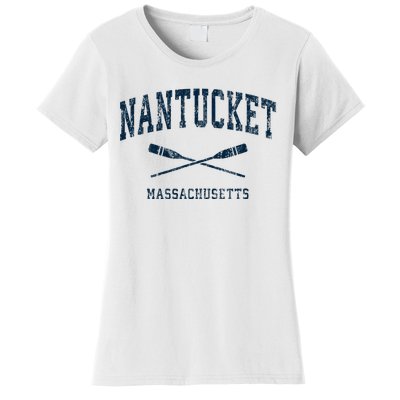 Nantucket Massachusetts Vintage Nautical Paddles Sports Oars Women's T-Shirt