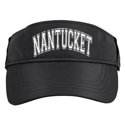 Nantucket Massachusetts Varsity Style Pink With White Text Adult Drive Performance Visor