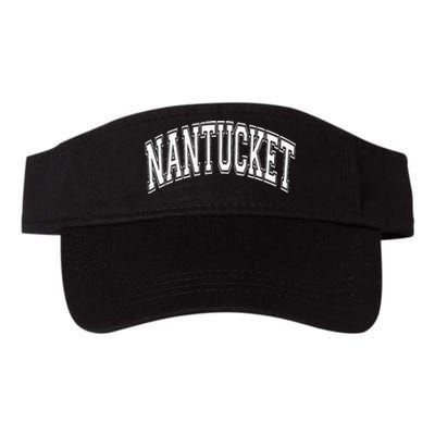 Nantucket Massachusetts Varsity Style Pink With White Text Valucap Bio-Washed Visor