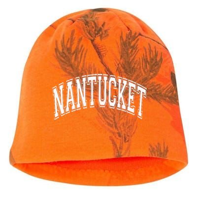 Nantucket Massachusetts Varsity Style Pink With White Text Kati - Camo Knit Beanie