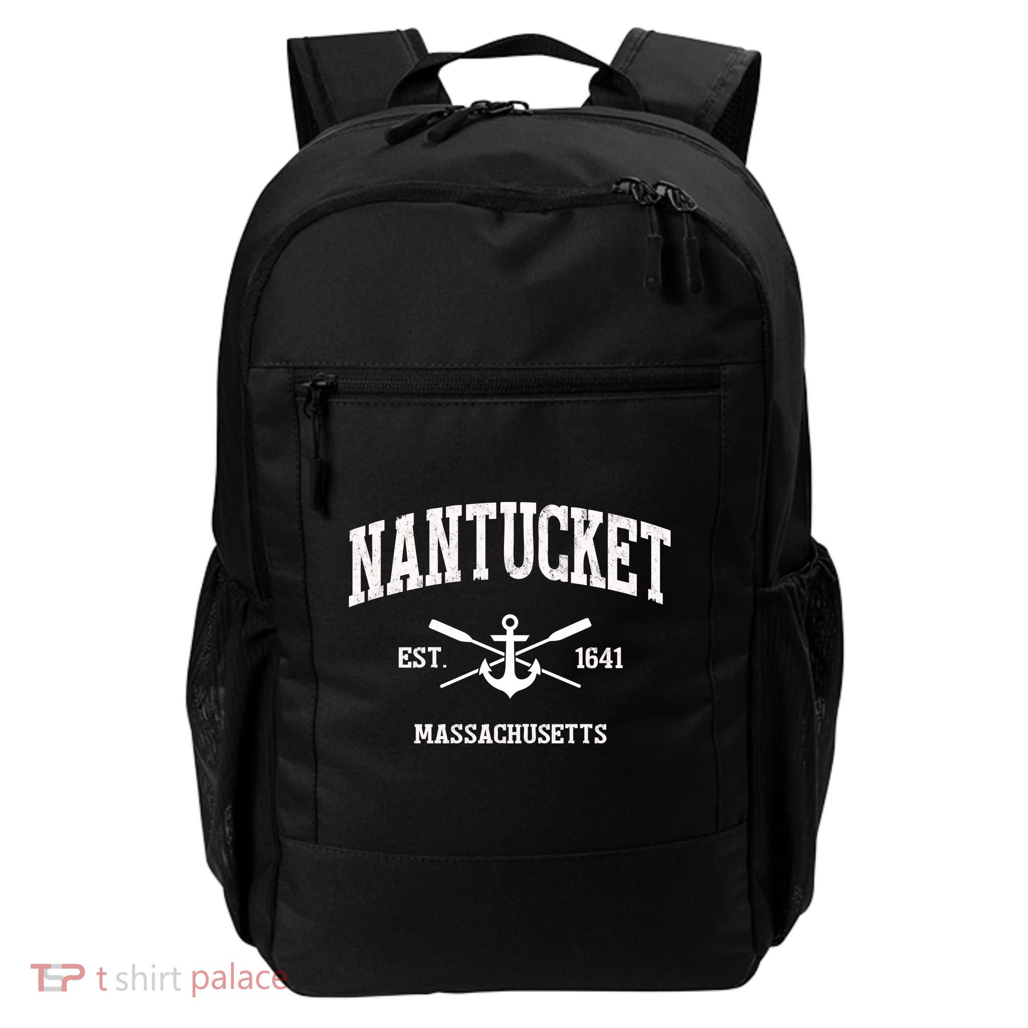 Nantucket Ma Vintage Crossed Oars And Boat Anchor Sports Funny Gift Backpack