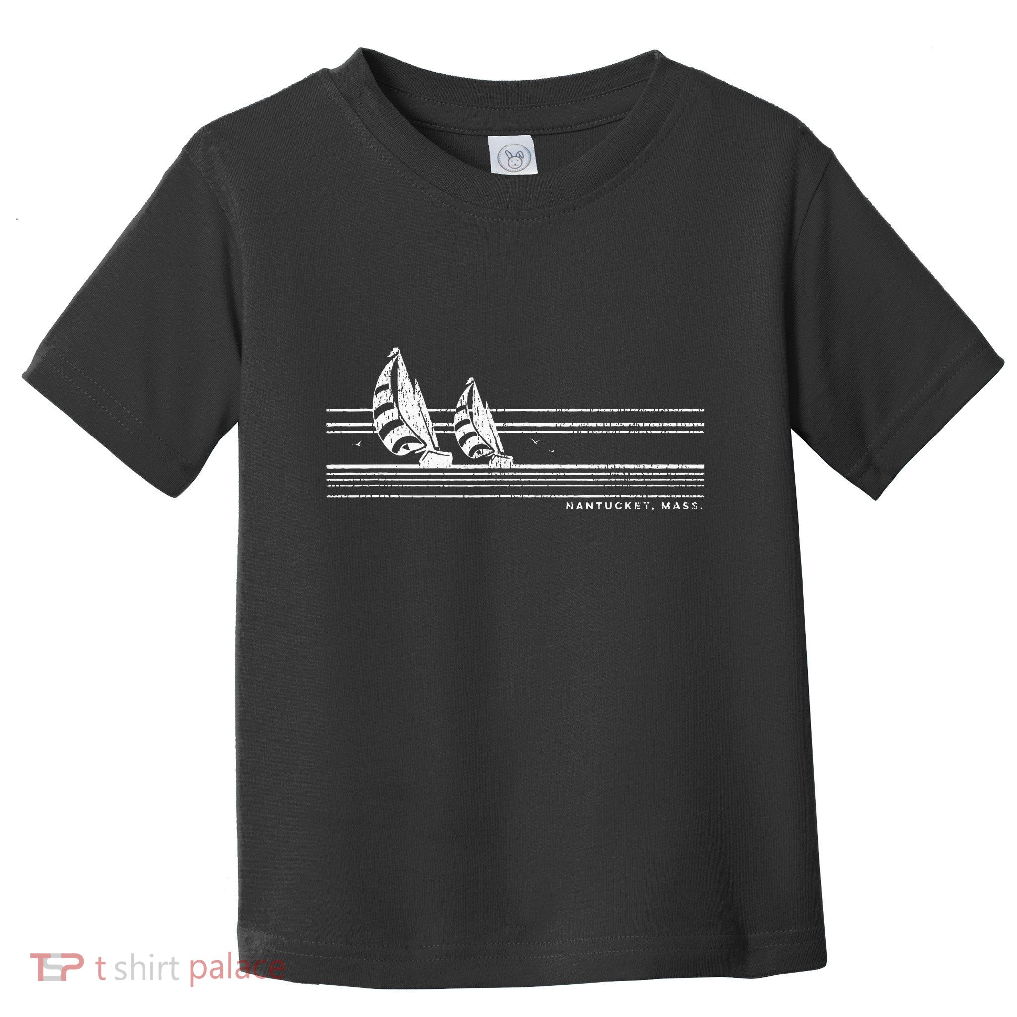 Nantucket Ma Vintage Sailing 70s Nautical Sailboat Toddler T-Shirt