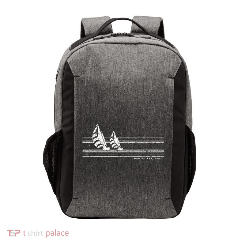 Nantucket Ma Vintage Sailing 70s Nautical Sailboat Vector Backpack